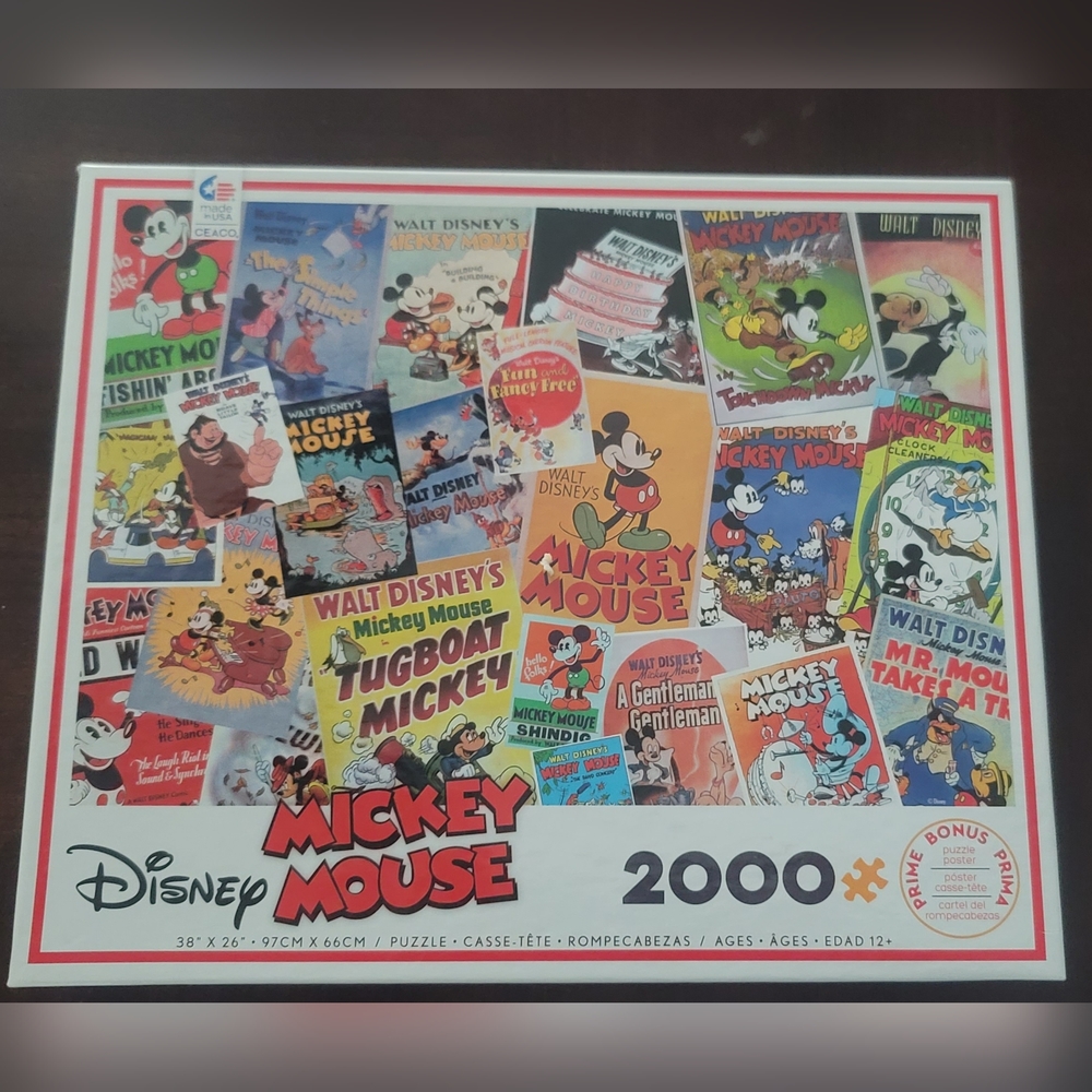 Walt Disney's Mickey Mouse Vintage Poster Inspired Retro Puzzle 2000 Pieces.